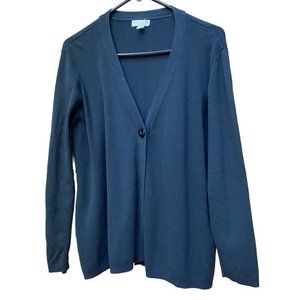 CHARTER CLUB-black rayon blend‎ cardigan Single Button 2X